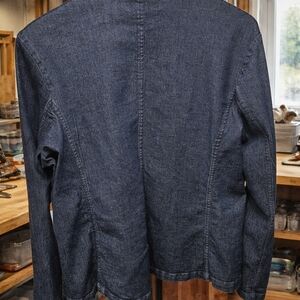 Dark Blue Denim Blazer Jacket